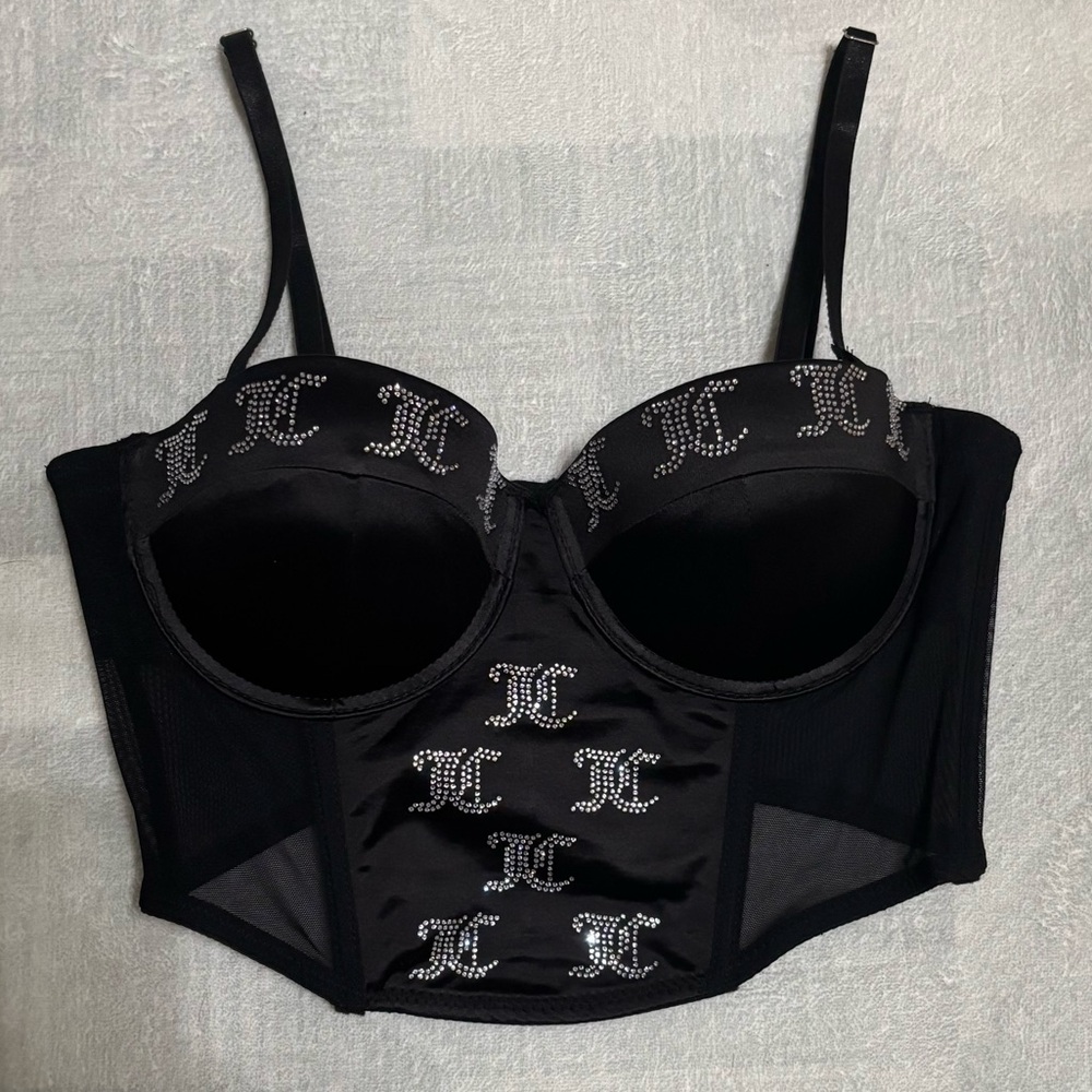 BNWOT Juicy Couture Jewel Logo Bustier Top